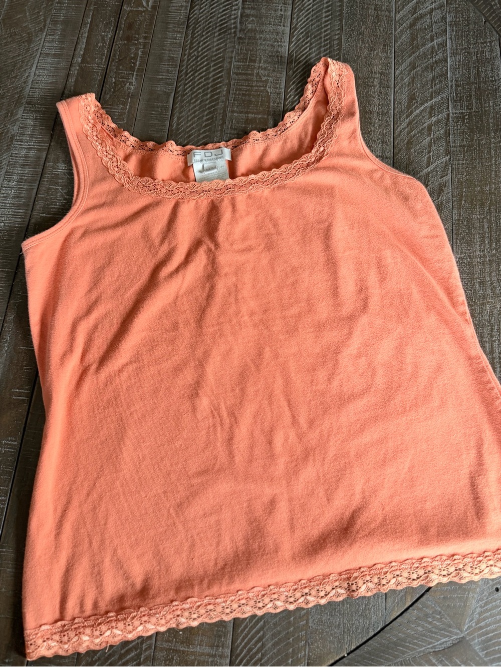 FDJ French Dressing Coral Lace Trim Tank Top – Medium